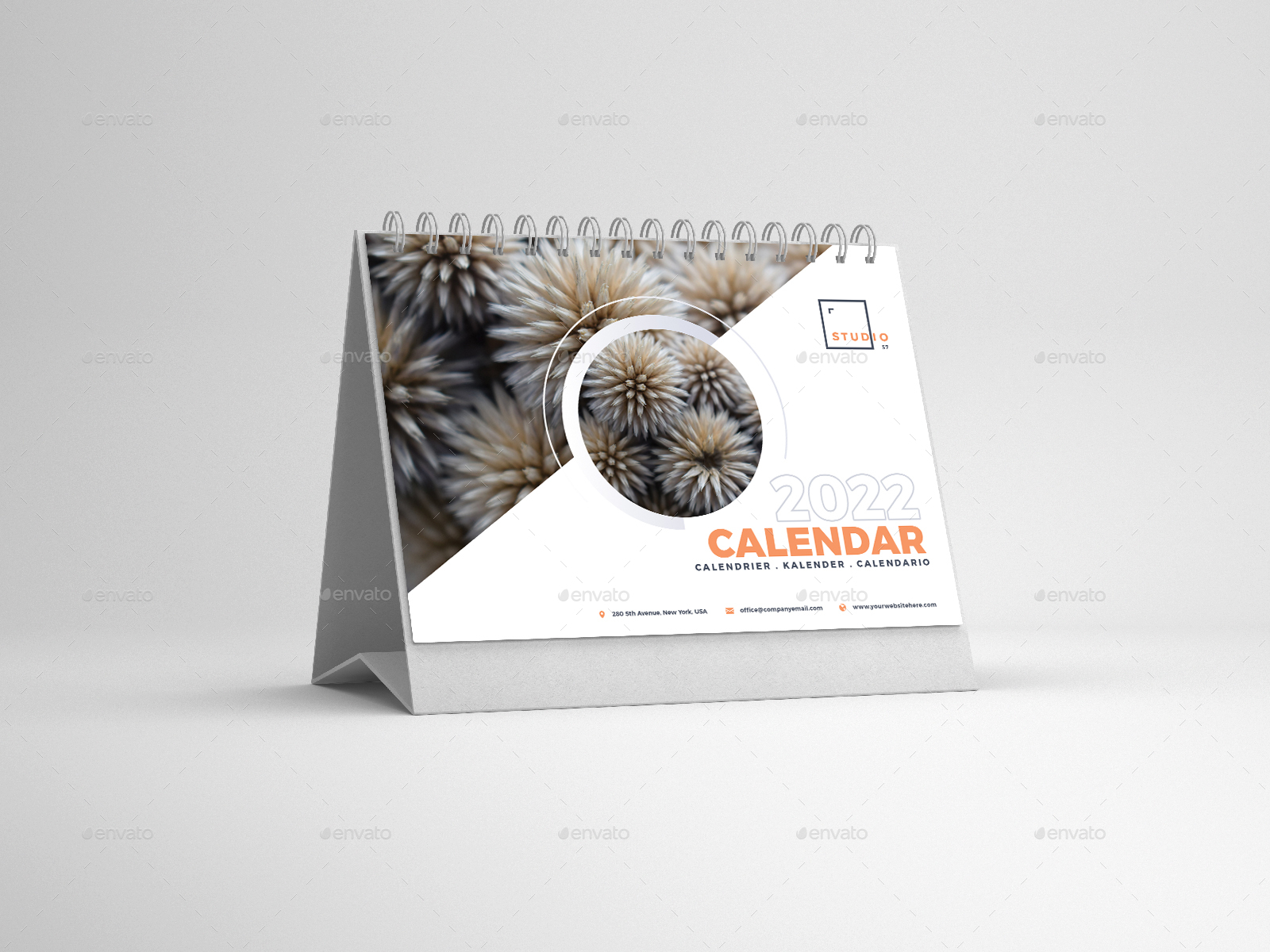 Desk Calendar 2022, Print Templates GraphicRiver